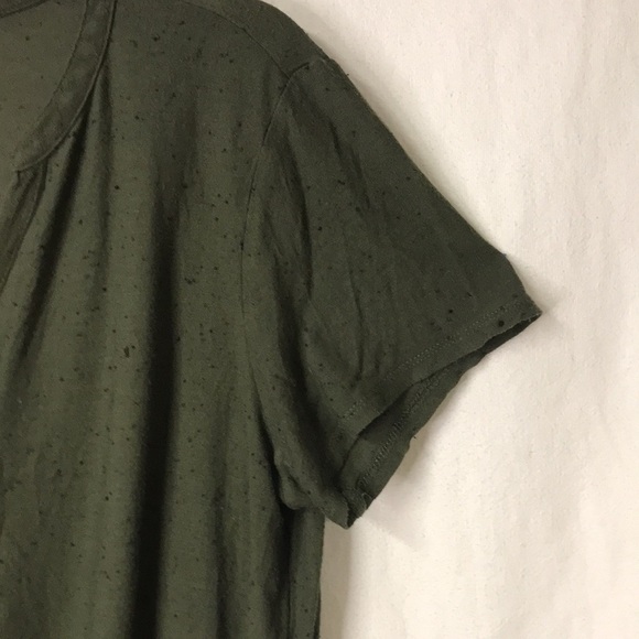 SOHO Jeans Women’s Manhattan Tee L Army Green Wrap Front Drapes Single Closure - Picture 3 of 13